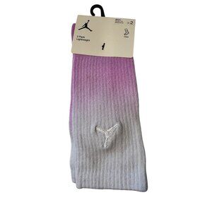 Jordan Pink and Gray Kids Crew Socks